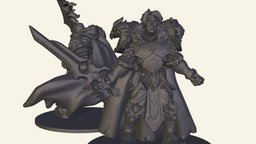 Varian King with armored defender miniature, 3dprinting, wargame, wow-character, custom-miniature, warriors