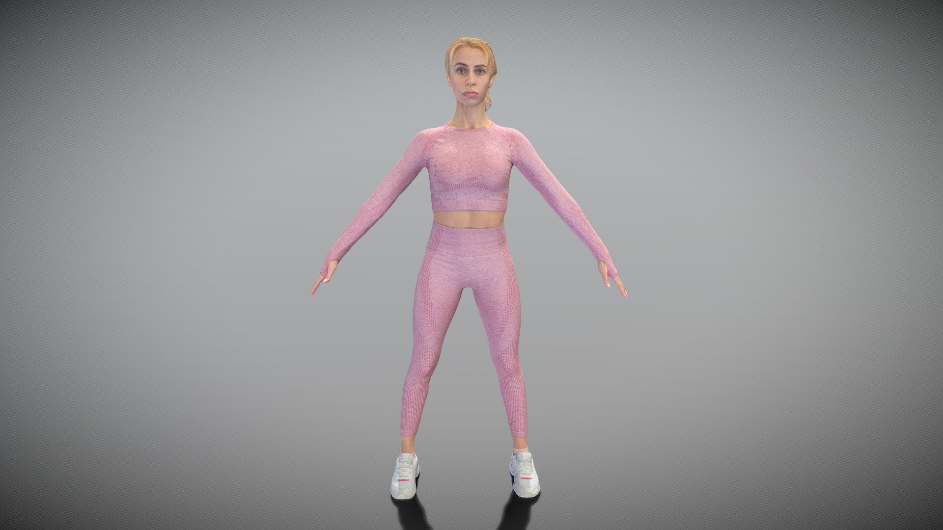 This is a true human size detailed model of a beautiful young woman of Caucasian appearance dressed in sportswear. The model is captured in the A-pose with mesh ready for rigging and animation in all most usable 3d software.

Technical specifications:




digital double scan model

low-poly model

high-poly model (.ztl tool with 5-6 subdivisions) clean and retopologized automatically via ZRemesher

fully quad topology

sufficiently clean

edge Loops based

ready for subdivision

8K texture color map

non-overlapping UV map

ready for animation

PBR textures 8K resolution: Normal, Displacement, Albedo maps

Download package includes a Cinema 4D project file with Redshift shader, OBJ, FBX, STL files, which are applicable for 3ds Max, Maya, Unreal Engine, Unity, Blender, etc. All the textures you will find in the “Tex” folder, included into the main archive.

3D EVERYTHING

Stand with Ukraine! - Pretty woman in pink tracksuit in A-pose 416 - Buy Royalty Free 3D model by deep3dstudio 3d model
