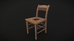 Interrogation wooden chair wooden, assets, prop, seat, furniture, bondage, interrogation, substancepainter, substance, painter, game, blender, chair, wood