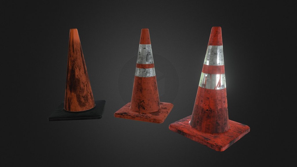 Model for an environment art project I'm currently working on. From 24th St. and Mission BART Station in San Francisco. All three cones are on one texture 3d model
