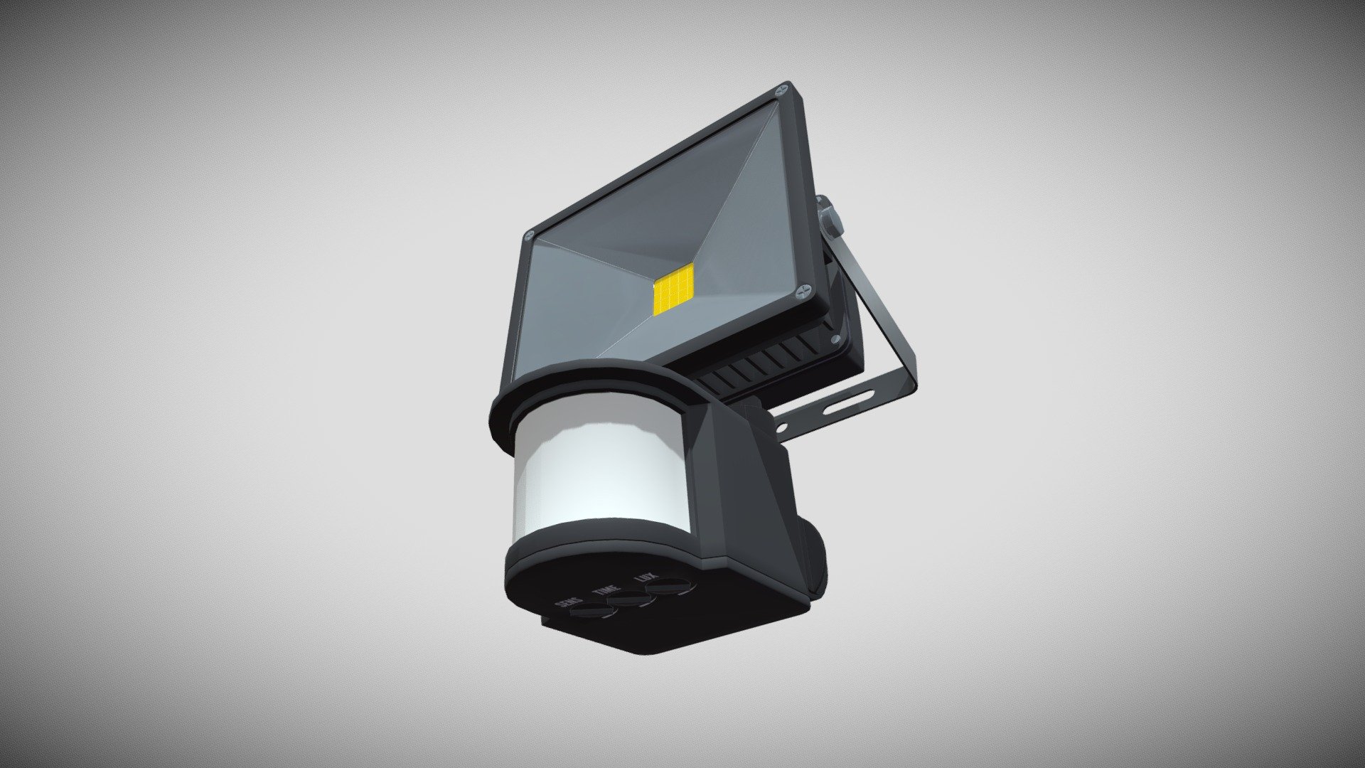 Detailed model of an LED Floodlight With Motion Sensor, modeled in Cinema 4D.The model was created using approximate real world dimensions.

The model has 14,623 polys and 14,315 vertices.

An additional file has been provided containing the original Cinema 4D project file, textures and other 3d export files such as 3ds, fbx and obj 3d model