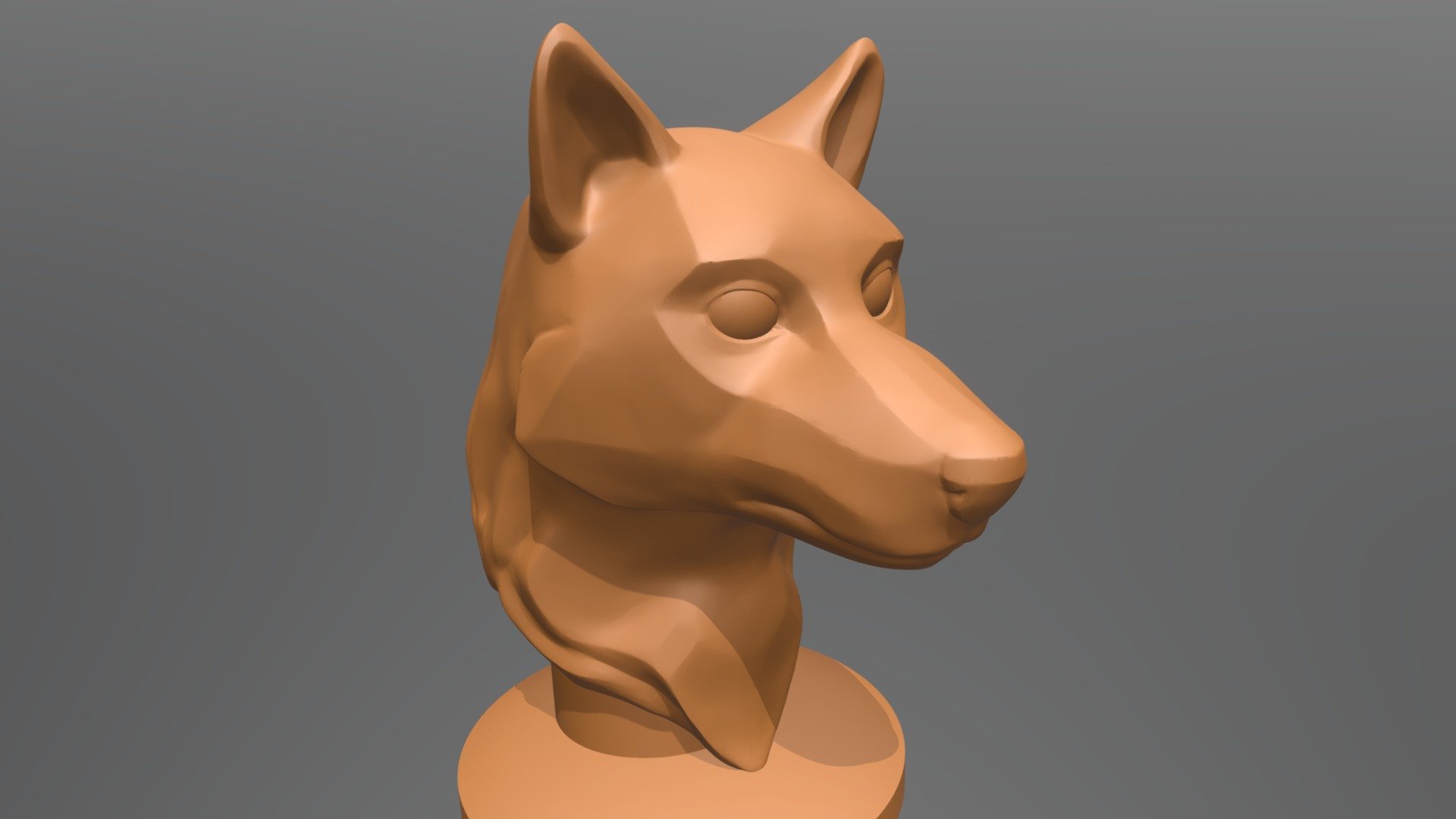 Primary/Secondary plane reference bust for a wolf. Intended as an art reference for drawing/traditional sculpting 3d model