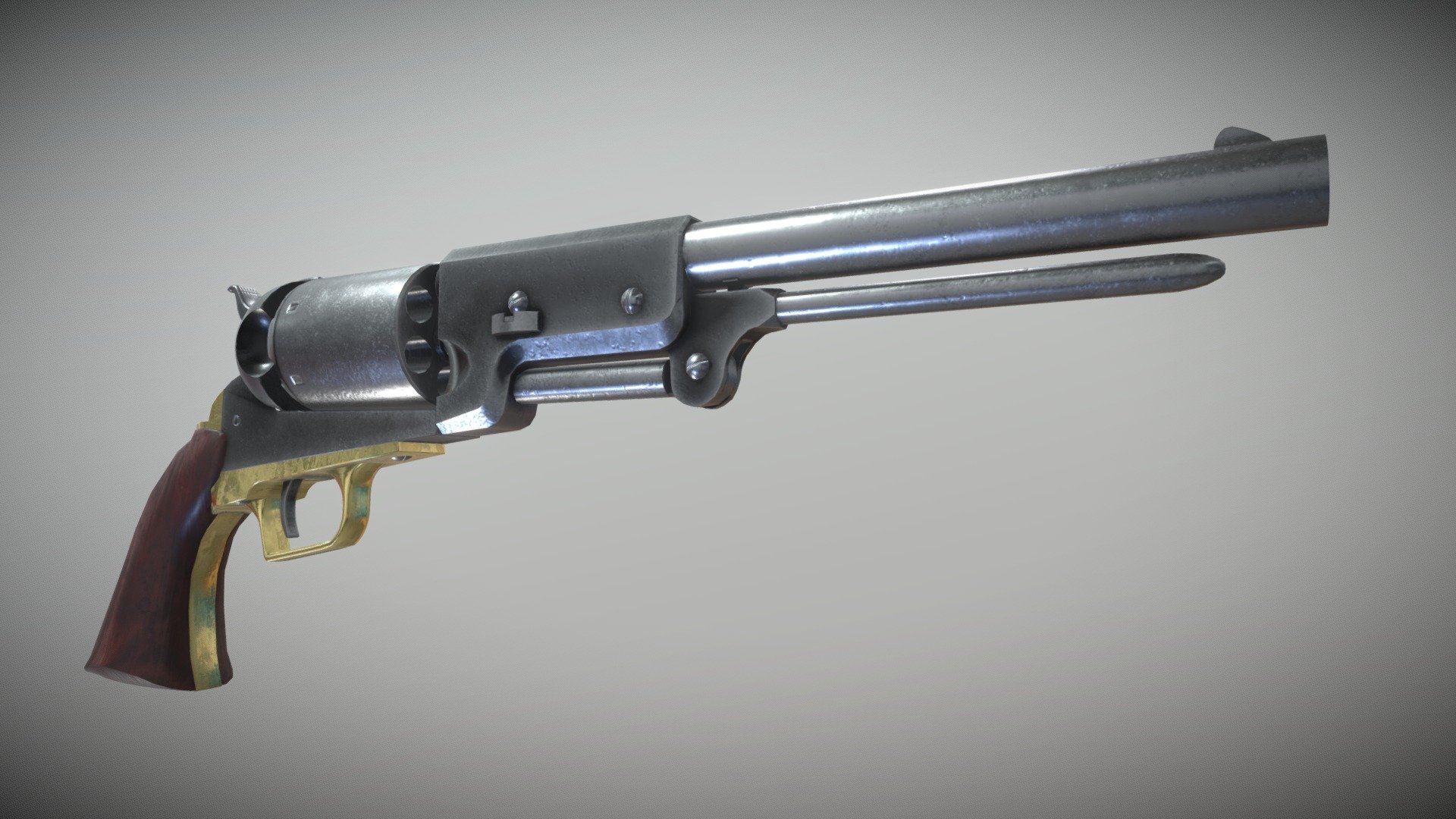 My take on the million-dollar revolver - Colt Walker 1847 Revolver - Download Free 3D model by Eduardo Kuhn (@eduardokuhn) 3d model