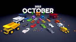 OCTOBER 2023: Arcade Ultimate Pack bike, truck, dump, ramp, low-poly, racing, submarine, noai