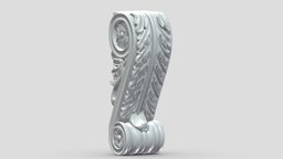 Scroll Corbel 01 stl, room, printing, set, element, luxury, console, architectural, detail, column, module, pack, ornament, molding, cornice, carving, classic, decorative, bracket, capital, decor, print, printable, baroque, classical, kitbash, pearlworks, architecture, 3d, house, decoration, interior, wall, pearlwork