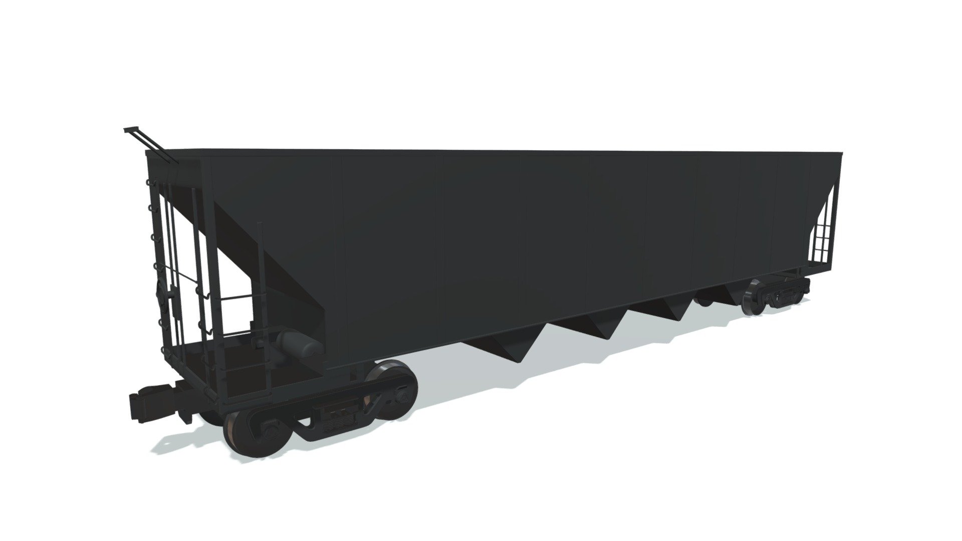 High quality 3d model of railroad hopper car 3d model