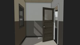 Office Simple Modular Structure office, ceiling, vintage, pack, walls, window, realistic, old, carpet, shutter, doorframe, asset, game, modular, door, horror, gameready