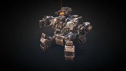 Mech Constructor: Heavy Spider (Animated) mech, handpainted, low-poly, asset, game, lowpoly, scifi, hand-painted, sci-fi, animated, robot