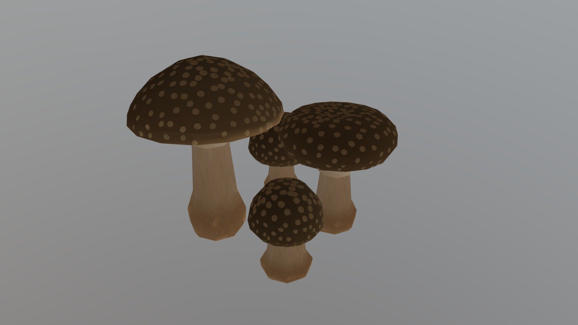 Simple cartoon mushrooms (Amanita rubescens) - Simple cartoon mushrooms #3 - Download Free 3D model by Mykola_Pirogov 3d model