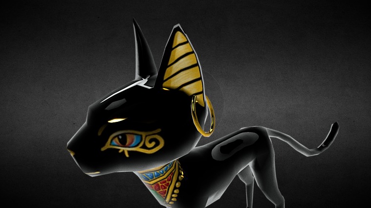 This is the Egypt version normal cat, I made it looks like a pocerlain decoration here 3d model