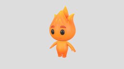Character118 Monster body, mini, toon, little, toy, devil, element, mascot, flame, hot, blaze, fire, burn, character, cartoon, design, monster, fantasy, hand, noai