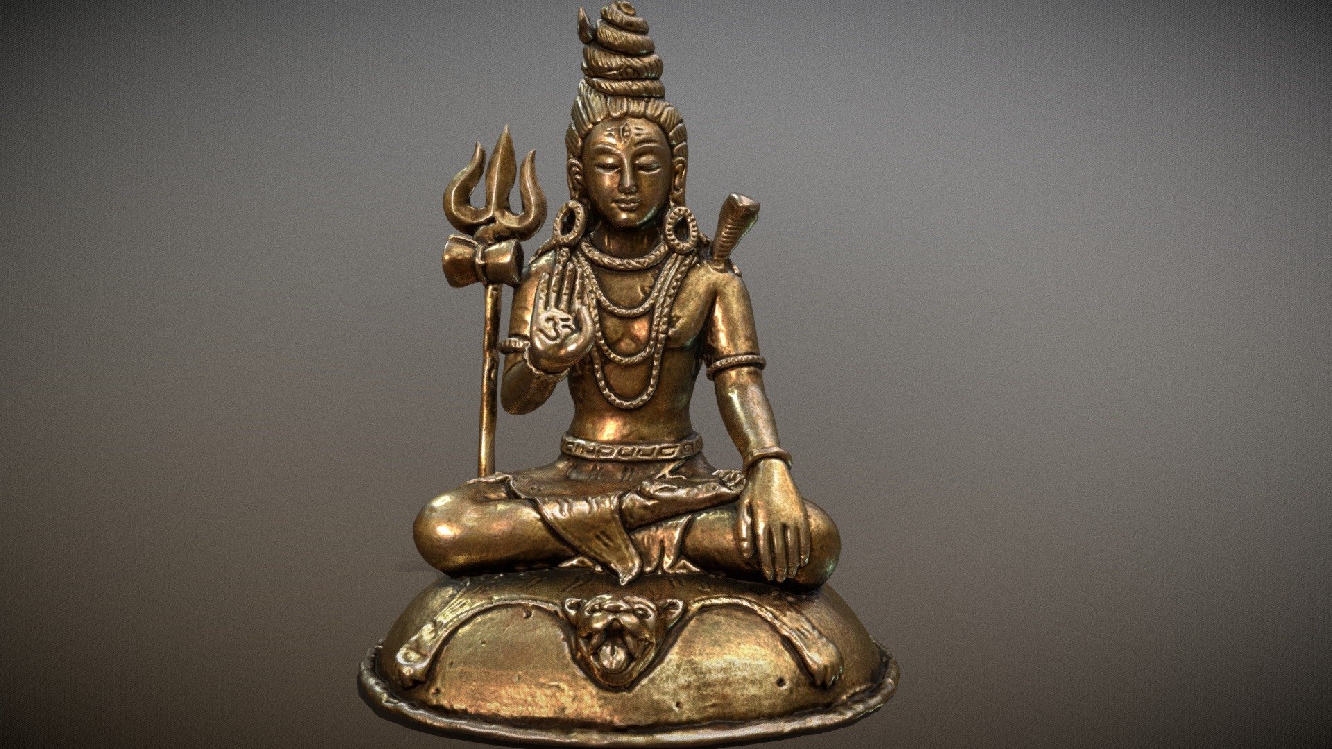 I like this Shiva statue,so I made it  to a 3D model.

Software used: MAYA , Zbrush , Mudbox , Substance Painter ,  Photoshop.

Mesh specs: 100K triangles.&amp; High Mesh 18.296M ActivePoints
Texture specs(4K) :  Basecolor , Roughness , AO , Normal  , Metalness , Displacement
File format contains : MA (MAYA2020.ver,Arnold ai standard surface)  , FBX , OBJ(Low Poly &amp; High Poly) 

Render in MAYA(Arnold5)

 - Śiva Shiva statue Nepal style शिव - Buy Royalty Free 3D model by Jason Ruby (@Ante.Kay) 3d model