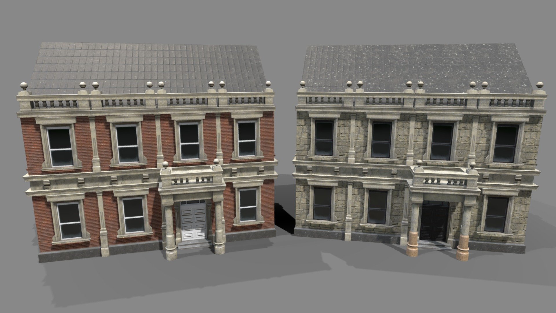 Victorian buildings.

9500 polys/11984 verts per building.

4098x4098 PBR texture set. Colour,metallic,normal.AO and roughness

UV is overlapping - Victorian Buildings - Buy Royalty Free 3D model by pasquill 3d model