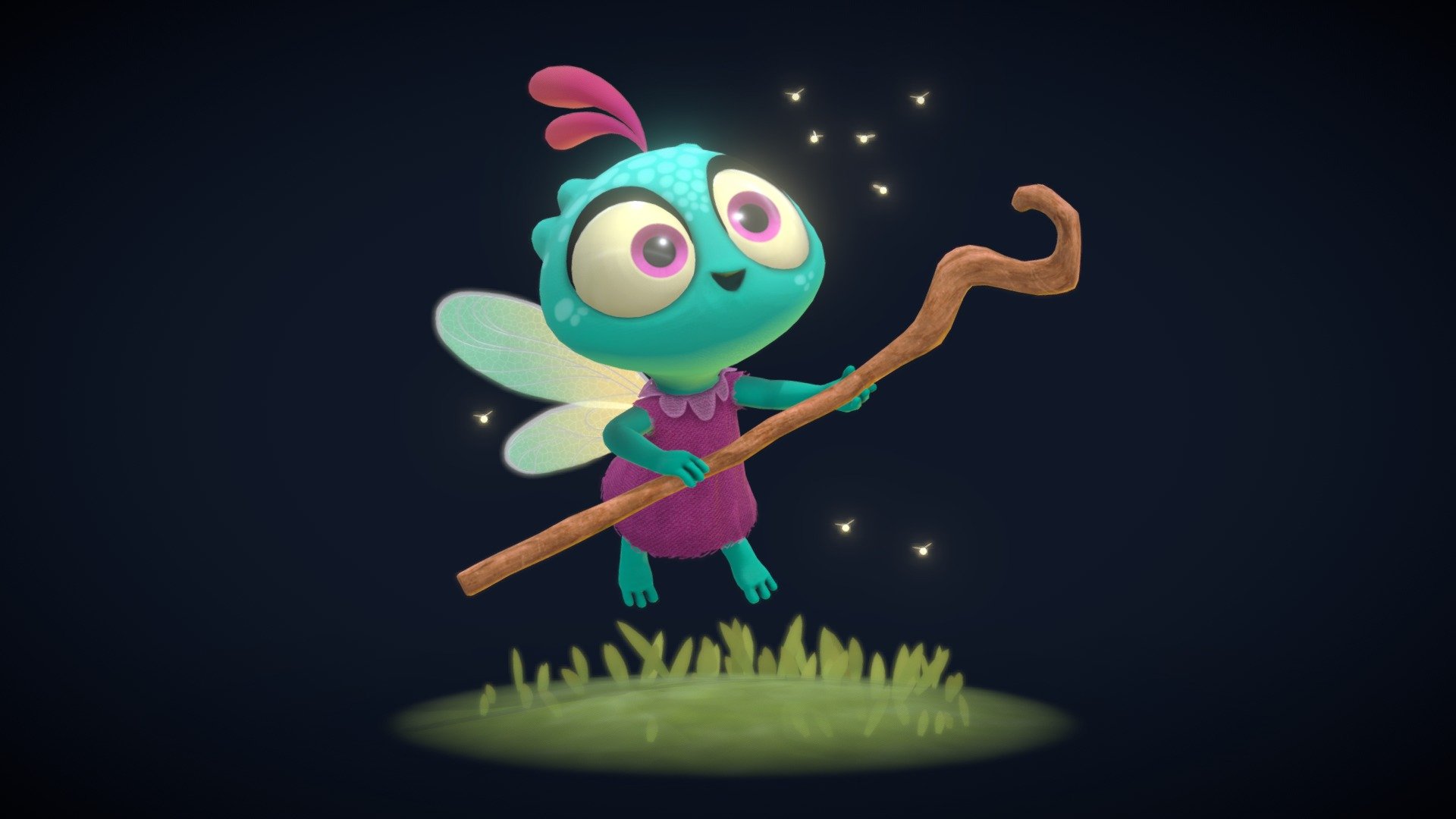 A little magic fairy playing with fireflies in the hills.

The download file contains an A pose model of the character.

https://www.artstation.com/artwork/Nyelaz - Magic fairy - Buy Royalty Free 3D model by efrenfreeze 3d model