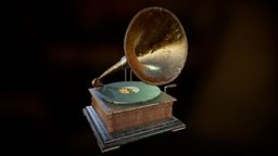 [Animation] Old Gramophone steampunk, videogame, prop, retro, old, turntable, allegorithmic, substancepainter, substance, 3dsmax