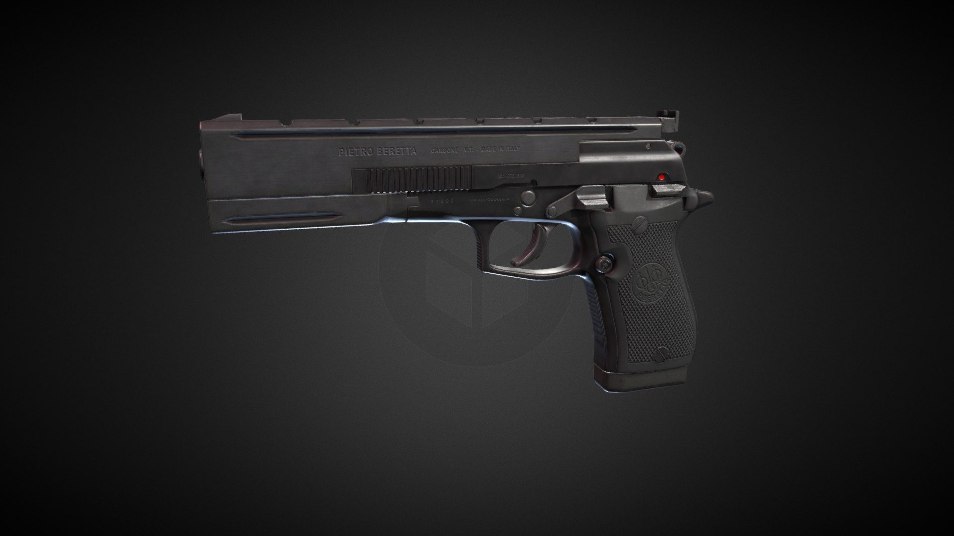 Its a Beretta cheetach with robocop parts glued to it&hellip; Its look cool even if its really simple pistol.

Model is rigged, but there is also version with separate parts. It have two PBR materials in 4K, Black and steel colors included.
Verts:
Tris:

Made in Blender.

PS. originally its chambered in 22LR but I modified magazine, bullet and markings to .380ACP as it was project model 3d model