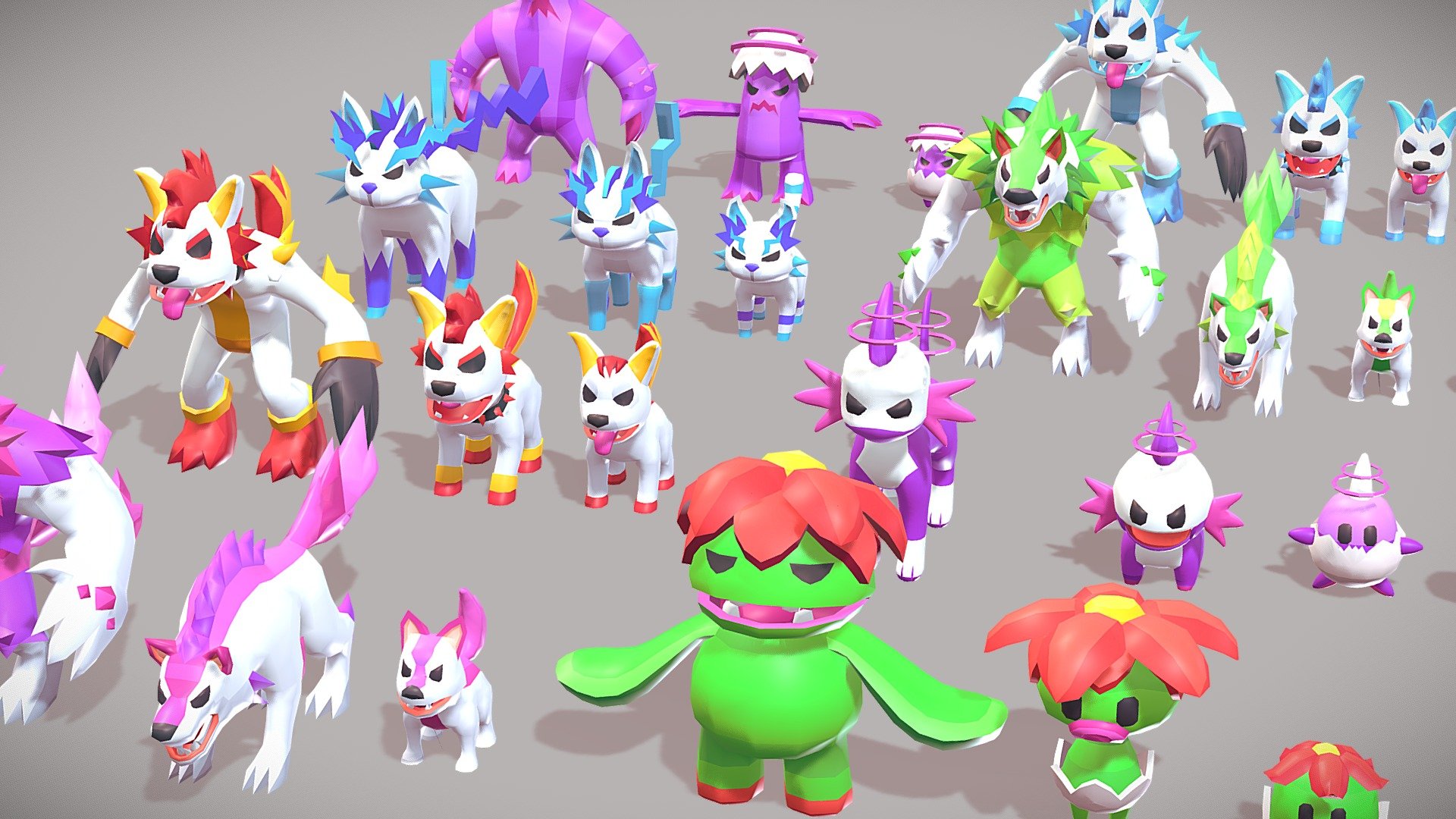 Rigged monsters - pokemons 
done on blender ready for game

Animations are sent in private for an extra fee .

Thank you - Rigged monsters - pokemon creatures - 3D model by haykel-shaba (@haykel1993) 3d model
