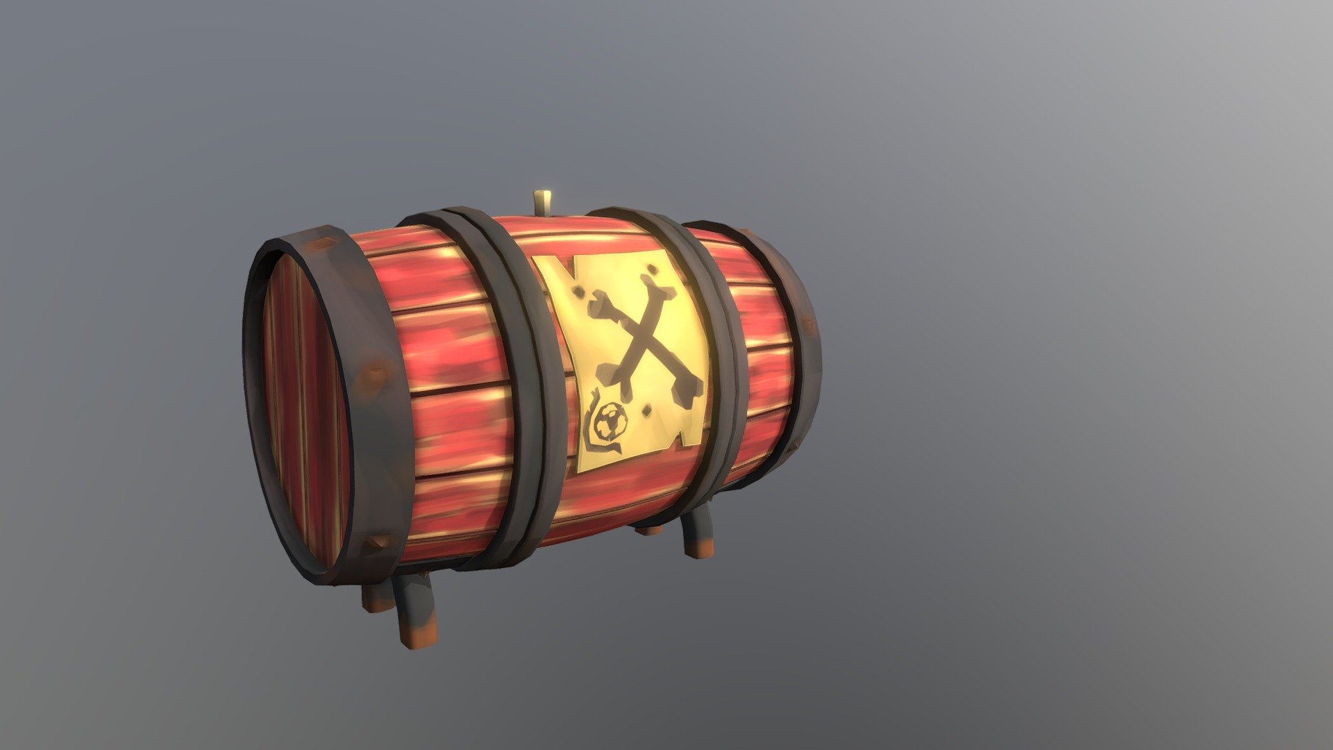 Gunpowder Barrel modeled for University masters at UCLAn, from the game Sea Of Thieves - Gunpowder Barrel (Sea Of Thieves Fan Art) - 3D model by Tom Waude (@tomwaude) 3d model