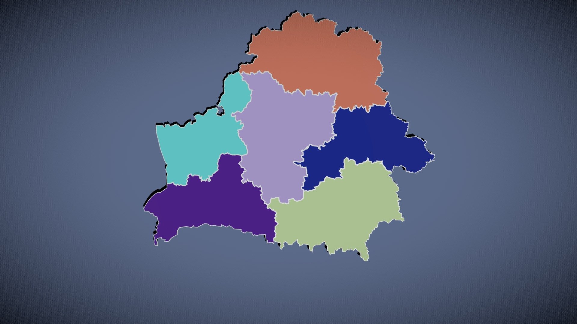 *BELARUS POLITICAL MAP LAYOUT *

Model made with Blender 2.90.

Good clean topology.

Easy to deform.

Print ready.

Materials applied as seen on renders.

Each county as separate object.

Subdivision ready.

All named correctly 3d model