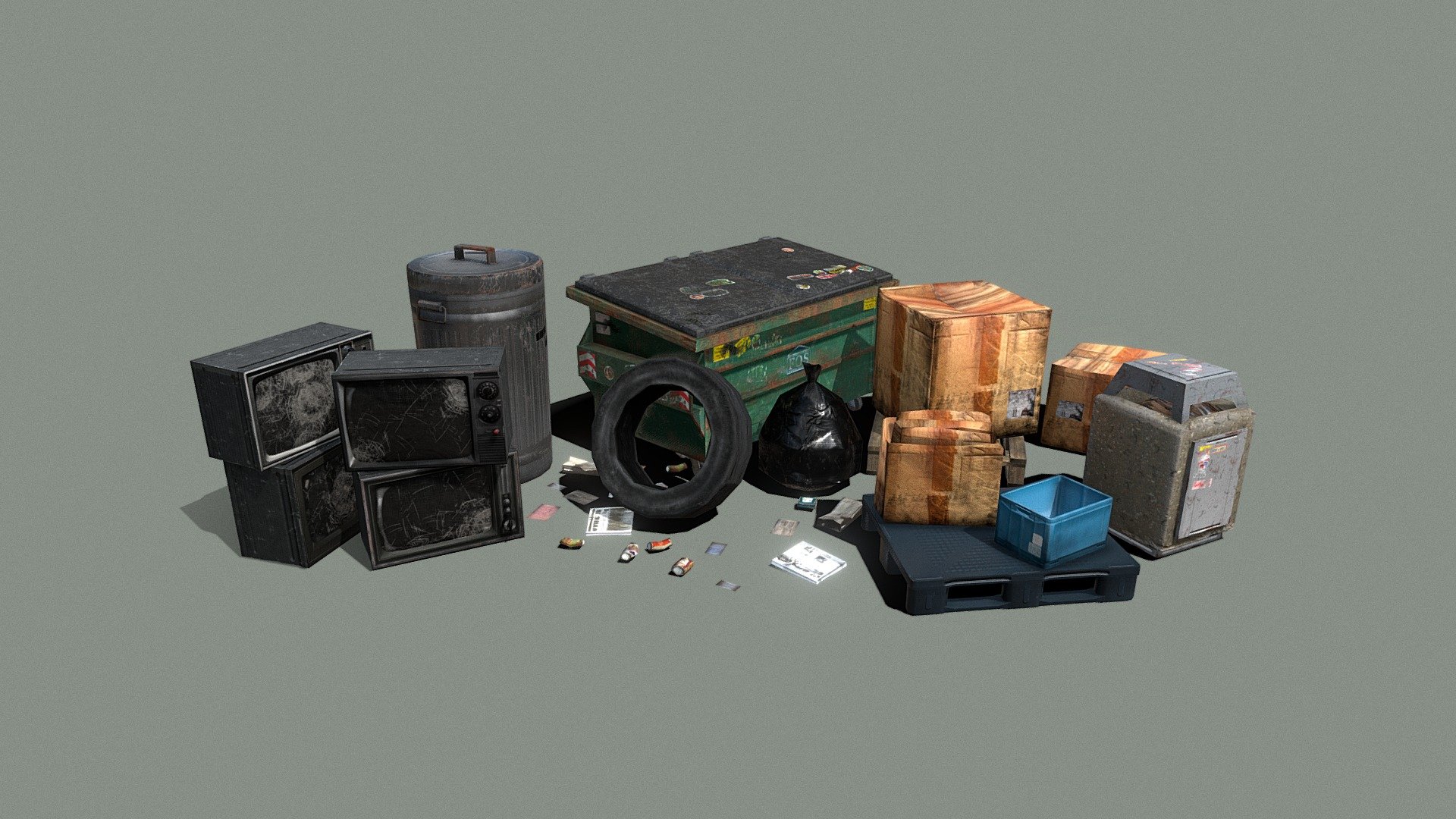 A set of themed low poly props to use in your projects. Use and modify them as you see fit and have a nice day 3d model