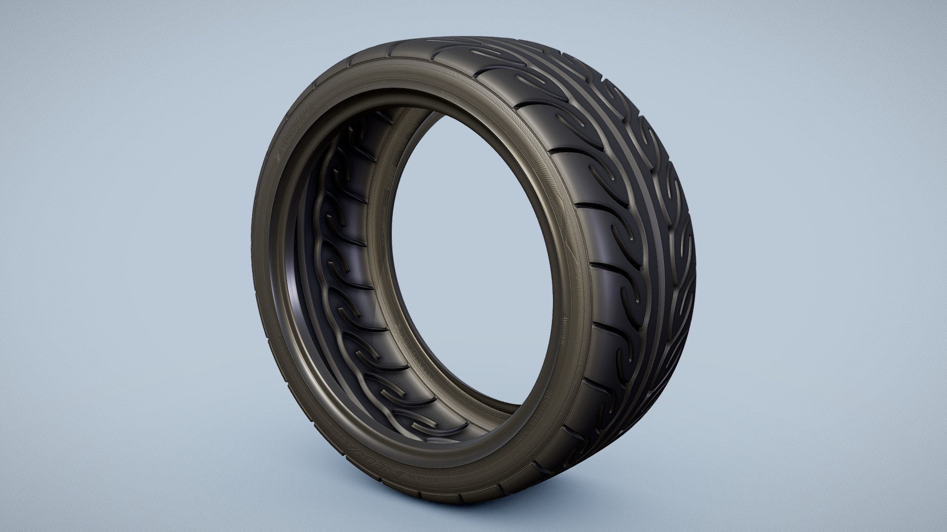 3D model of high performance car tyre - Yokohama Advan Neova AD08. Tyre size - 255/30 R19. It is faithfully modelled to real dimensions, so it should fit perfectly on 19 inch rim 3D model. Inner side of tyre tube is not modelled. Model is not textured appart from sidewall details, which are done with normal map. However it is properly unwrapped with only slight overlap and can be textured if needed. Model dimensions: LWH 25,7 x 63,55 x 63,55 cm (10.12 x 25.0 x 25.0 in).




Model is scaled to proper real world dimensions. Scene units are in cm.

Transformations has been reset and model is placed at scene origin [0, 0, 0 XYZ].

Materials are prepared for Corona, V-ray and Scanline renderers.

File formats - MAX, FBX, OBJ

 - Yokohama Neova Performance Car Tyre - Buy Royalty Free 3D model by romullus 3d model