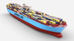 Maersk Container Ship marine, transport, big, vessel, shipping, cargo, large, maersk, ship, container, sea, boat