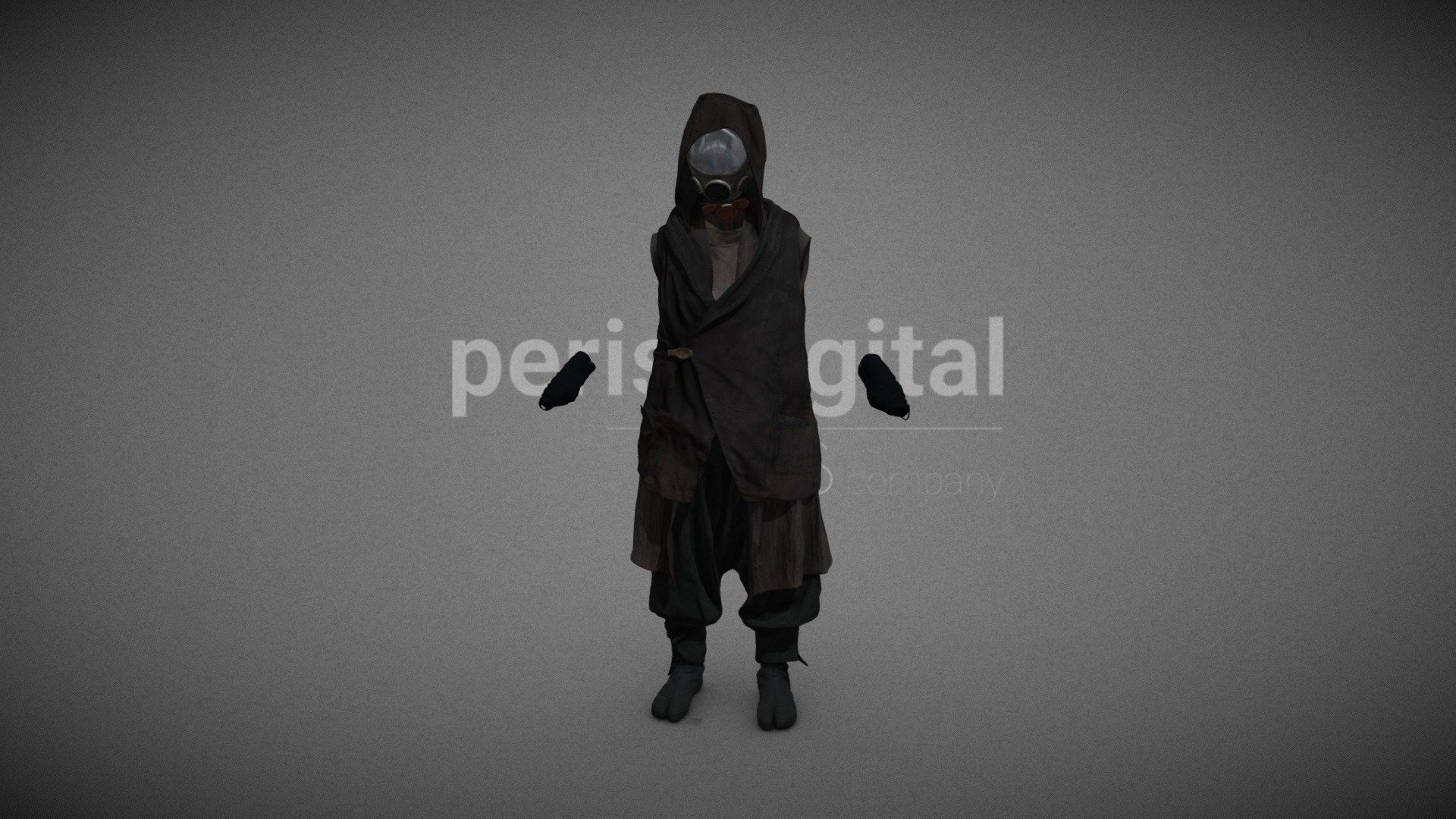 Gas mask, long vest with gray hood, dark gray military vest with buckle, flap pockets and stitching, zig zag back stitching, leather belt and suspenders with buckle, gray tank top, black fingerless ninja gloves, dark gray military trousers, dark gray ninja tabi boots.


They are optimized for use in 3D scenes of high polygonalization and optimized for rendering.
We do not include characters, but they are positioned for you to include and adjust your own character.

They have a model LOW (_LODRIG) inside the Blender file (included in the AdditionalFiles), which you can use for vertex weighting or cloth simulation and thus, make the transfer of vertices or property masks from the LOW to the HIGH** model.

We have included the texture maps in high resolution, as well as the Displacement maps, so you can make extreme point of view with your 3D cameras, as well as the Blender file so you can edit any aspect of the set. 

Enjoy it.

Web: https://peris.digital/ - Wasteland Series - Model 09 - Buy Royalty Free 3D model by Peris Digital (@perisdigital) 3d model