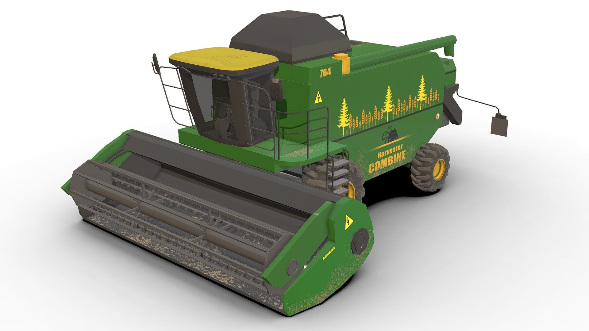 Combine truck .




You can use these models in any game and project.




This model is made with order and precision.




Separated parts (bodys. wheels.Steer).




Very Low- Poly.




Truck have separate parts.




Average poly count: 20,000 tris.




Texture size: 2048 / 1024  (PNG).




Number of textures: 2.




Number of materials: 3.




Format: Fbx / Obj / 3DMax .




Wait for my new models.. Your friend (Sidra).


 - Combine Harvester - Buy Royalty Free 3D model by Sidra (@Sidramax) 3d model