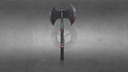 Medieval Axe medieval, fantasyweapon, substancepainter, weapon, asset, blender, axe
