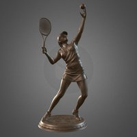 Girl player in Tennis 3d-print, 3d-model, girl-player-in-tennis, figure-tennis-player