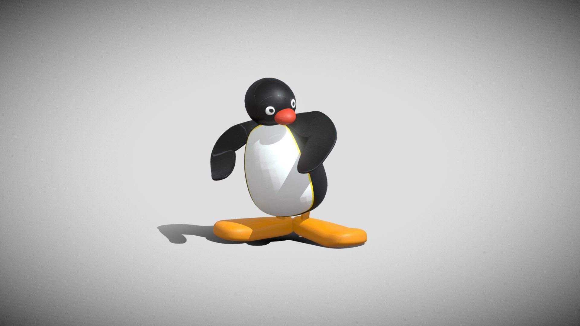 Pingu is a stop-motion children's series co-created by Otmar Gutmann and Erika Brueggemann. The series focuses on a family of anthropomorphic emperor penguins who live in the South Pole; the main character is the family's son and title character, Pingu 3d model