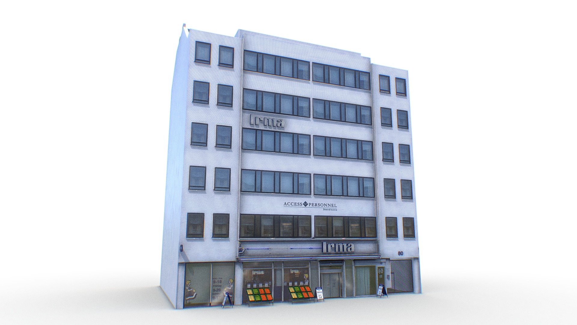 Copenhagen Irma Supermarket Office Building Photorealistic Low Poly 3D Model

Browse All of Copenhagen Buildings Collection Here - Copenhagen Irma Supermarket Office Building - Buy Royalty Free 3D model by Omni Studio 3D (@omny3d) 3d model