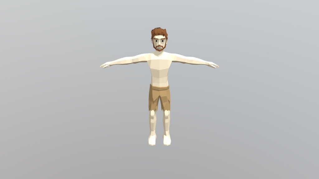 A little WIP character I'm making for a game, will be updating this post as I make him! - WIP Low Poly Human Character - 3D model by Ventuar 3d model