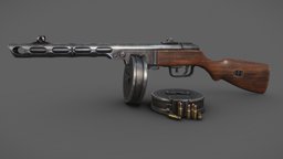 PPSh-41 firearms, ppsh, submachine-gun, soviet-weapon, weapon, military, smg