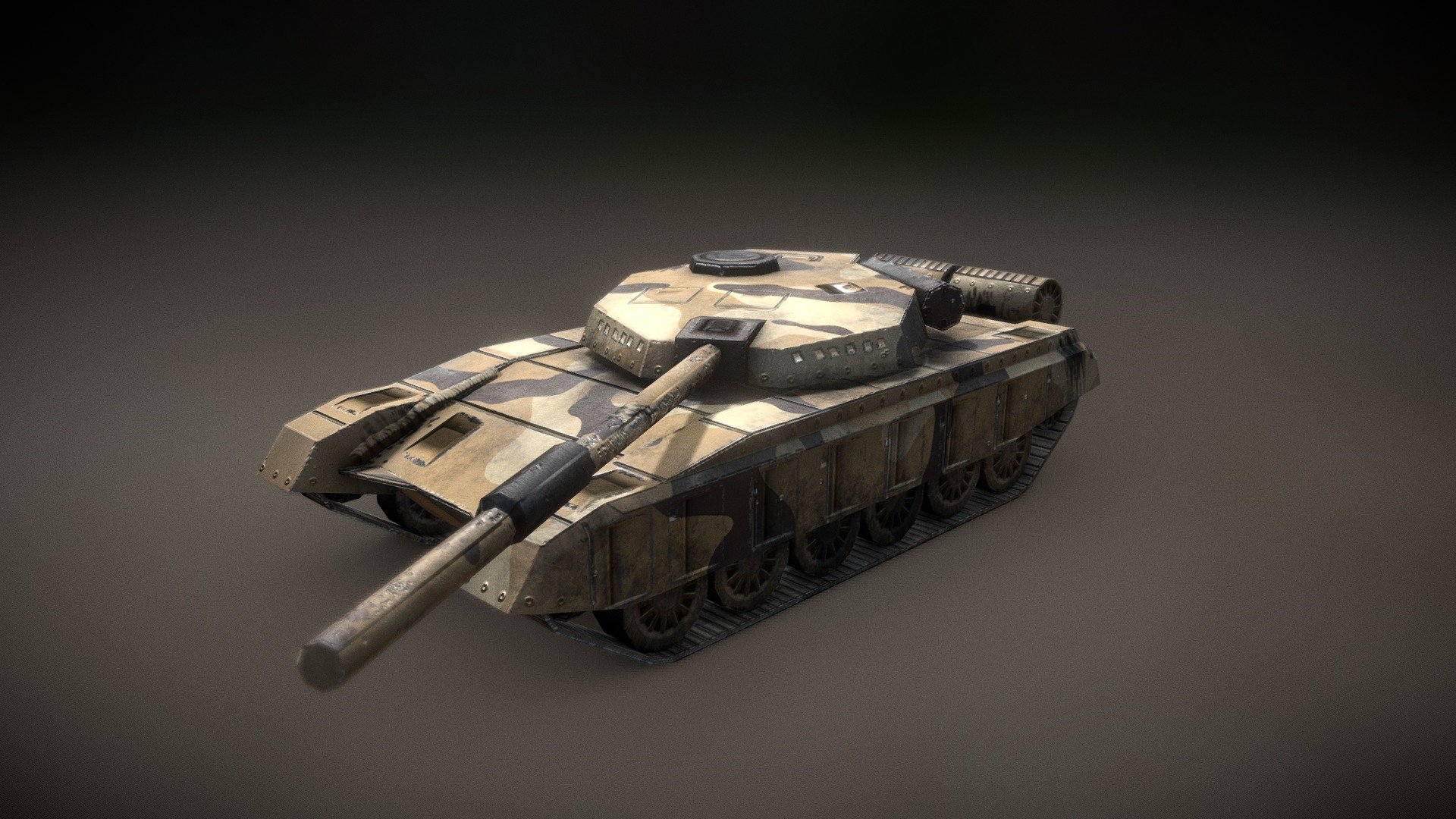 Simple low poly model based on a T-72 tank.

Turret and barrel are rigged and the model is game ready with pbr textures.

Great for background prop - Low Poly T-72 Tank - Game Ready - Download Free 3D model by Mr. The Rich (@MrTheRich) 3d model