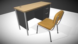 Classroom Teachers Desk desk, amateur, teacher, newbie, binus, 3d, chair