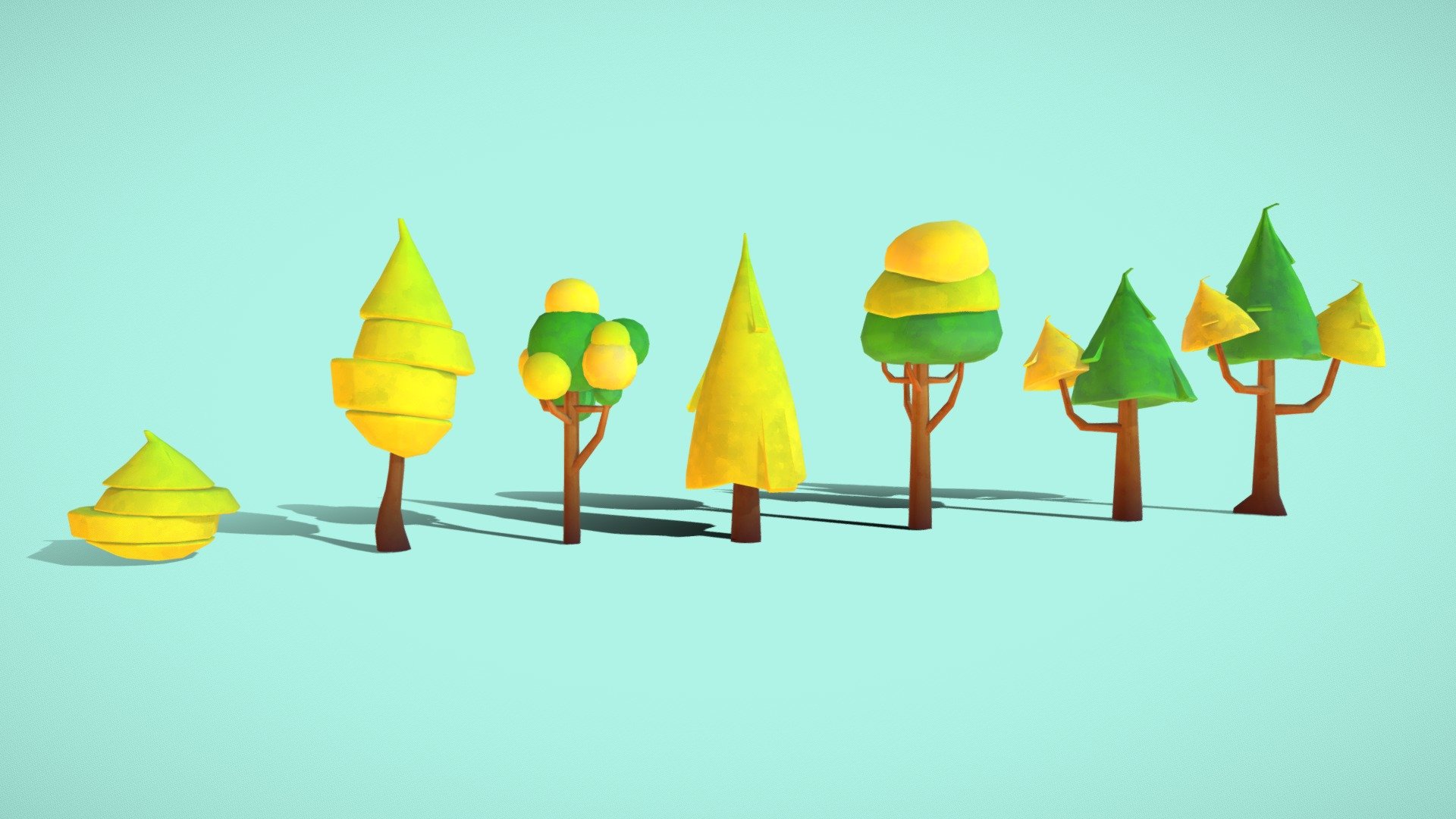 Low Poly Stylized Tree Pack 1 - Summer/Spring

Cute watercolor stylized trees for any forest environment. Check out my profile for the release of other color versions (winter and fall).

Please feel free to contact me if you have any problem with the assets 3d model