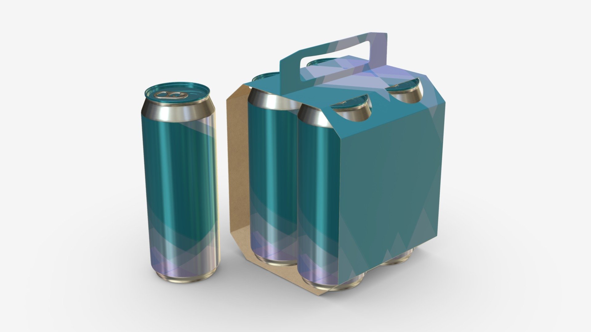 Packaging with handle four beer pack - Buy Royalty Free 3D model by HQ3DMOD (@AivisAstics) 3d model