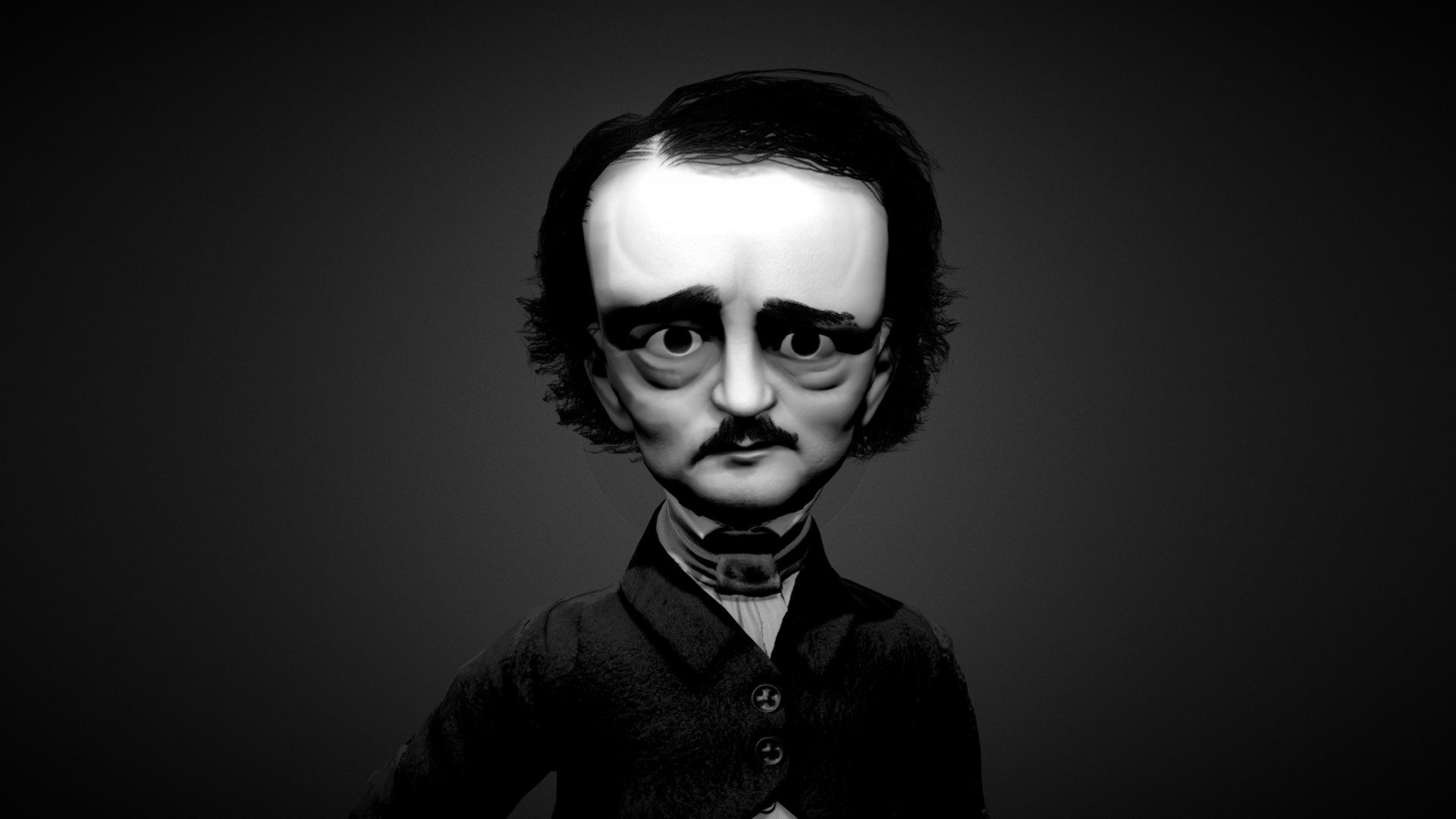 Real-Time Model of Edgar Allan Poe. Quoth the Raven! - Edgar Allan Poe - 3D model by Leopoldo Rojas (@HushDamacy) 3d model