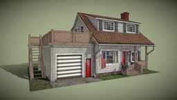 American House PBR Game-Ready Low-Poly