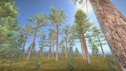 Pine Forest / Kiefernwald tree, forest, baum, handmade, game-ready, blender-3d, treedys, vis-all-3d, kiefernwald, pine-forest, 3dhaupt, low-poly, lowpoly, noai