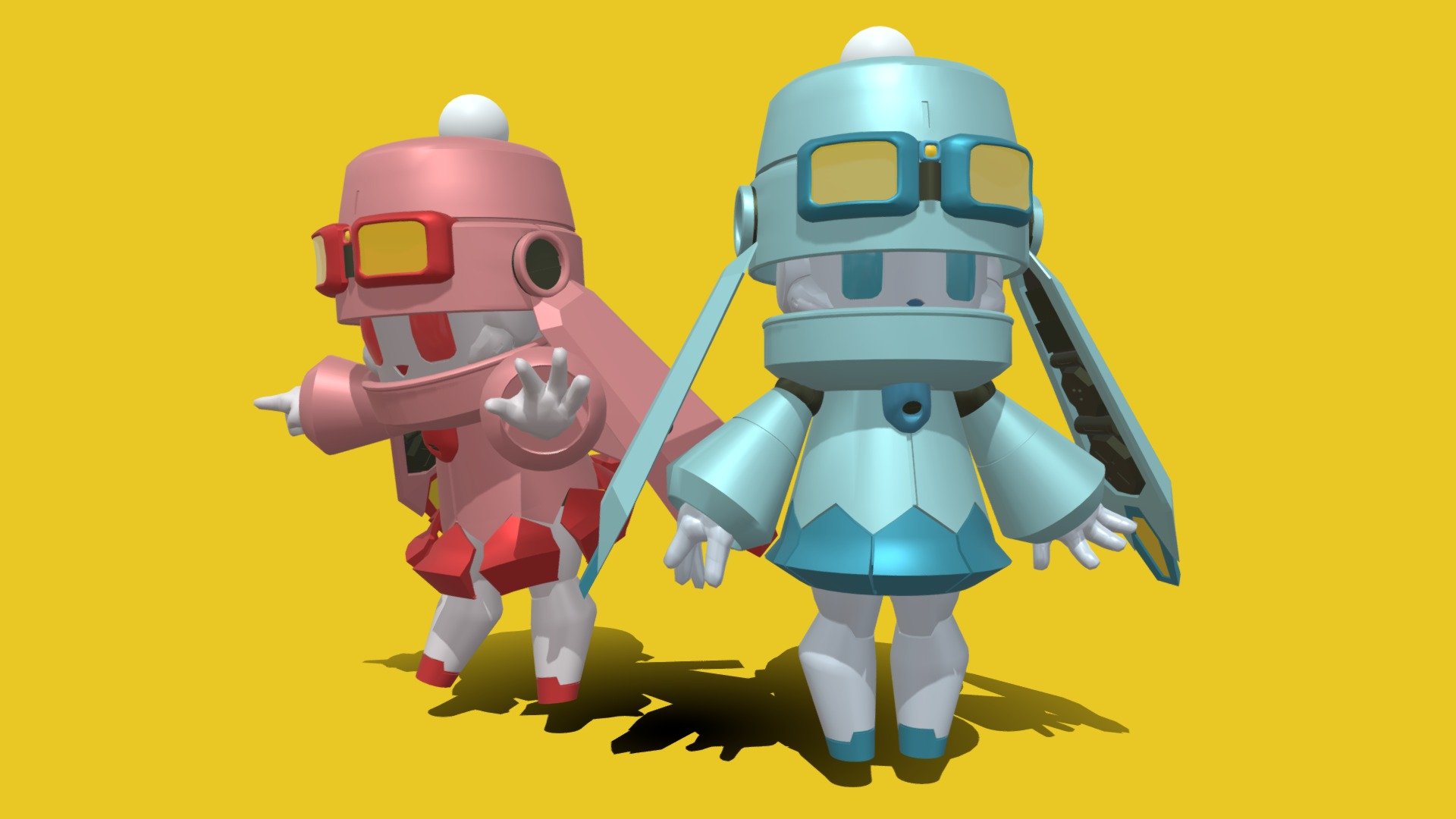 Cute pair of little robots!
Image reference from the artist kuruton486
https://twitter.com/kuruton486?lang=es - Fuyu Winter Robots - Download Free 3D model by Carl H (@CarlH3D) 3d model