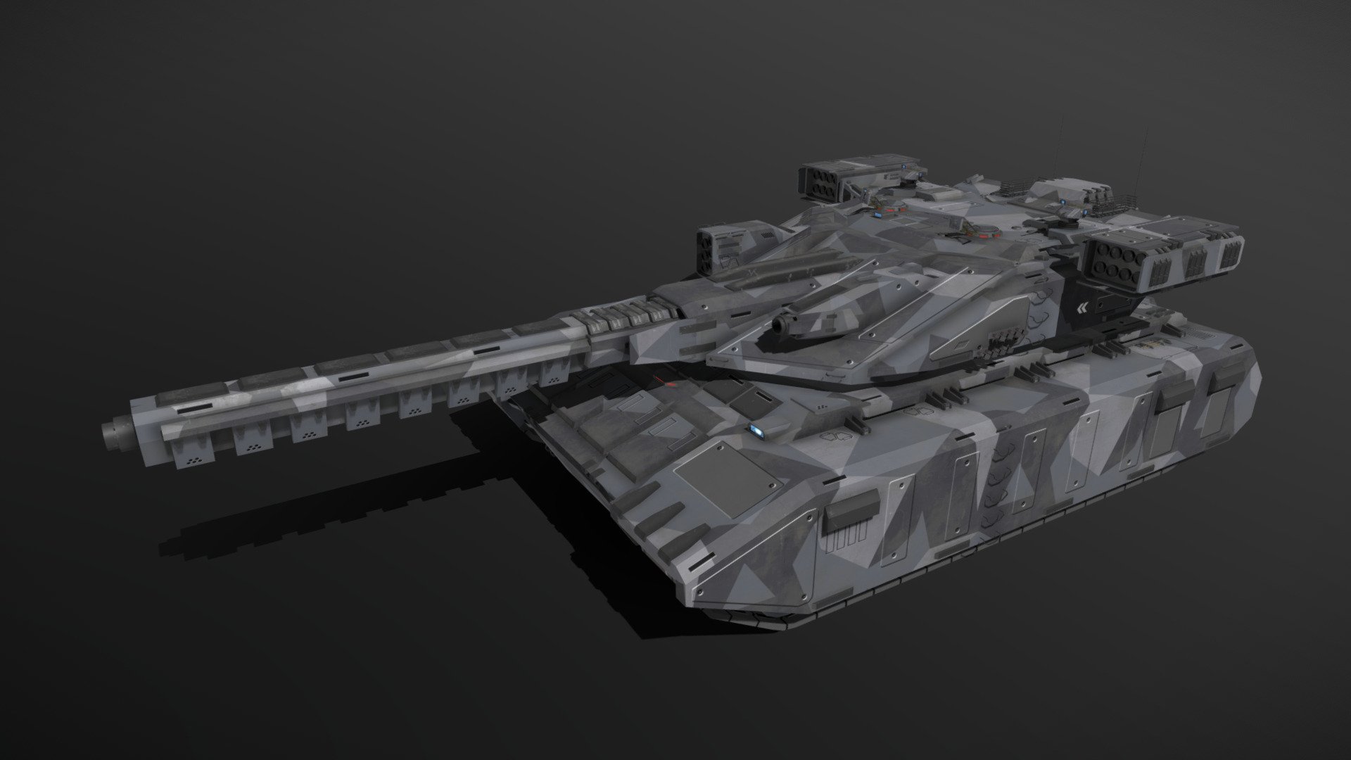 This is a model of a low-poly and game-ready scifi tank. 

The barrel consists of two separate meshes and can be animated with a keyframe animation tool (firing animation). The turret can rotate left/right, the gun can rotate up/down. The track movement can be animated with UV offset.

The model comes with several differently colored texture sets. The PSD file with intact layers is included too.

Please note: The textures in the Sketchfab viewer have a reduced resolution to improve Sketchfab loading speed.

If you have bought this model please make sure to download the “additional file”.  It contains FBX and OBJ meshes, full resolution textures and the source PSDs with intact layers. The meshes are separate and can be animated (e.g. firing animations for gun barrels, rotating turrets, etc - Scifi Overlord Siege Tank - Buy Royalty Free 3D model by MSGDI 3d model