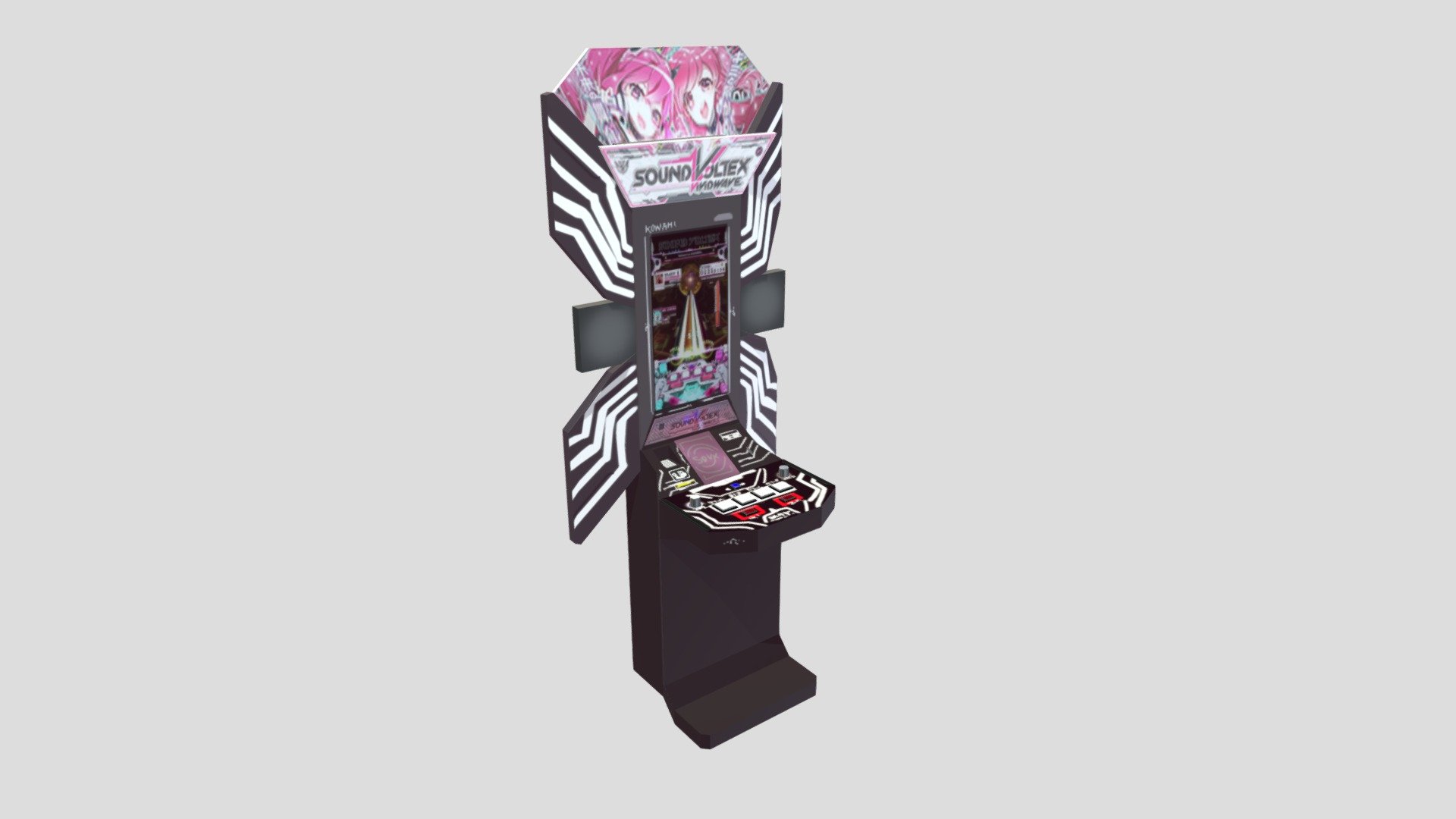 3D Model of Sound Voltex Vivid Wave Nemsys Model Arcade Cabinet minus the generator 3d model