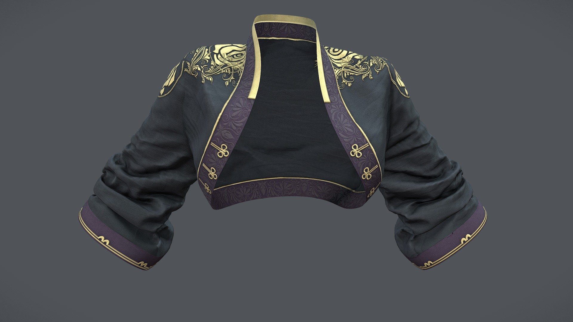 Female Traditional Chinese Japanese Bolero Jacket

Can be fitted to any character

Clean topology

No overlapping smart optimized unwrapped UVs

High-quality realistic textures

FBX, OBJ, gITF, USDZ (request other formats)

PBR or Classic

Type     user:3dia &ldquo;search term
