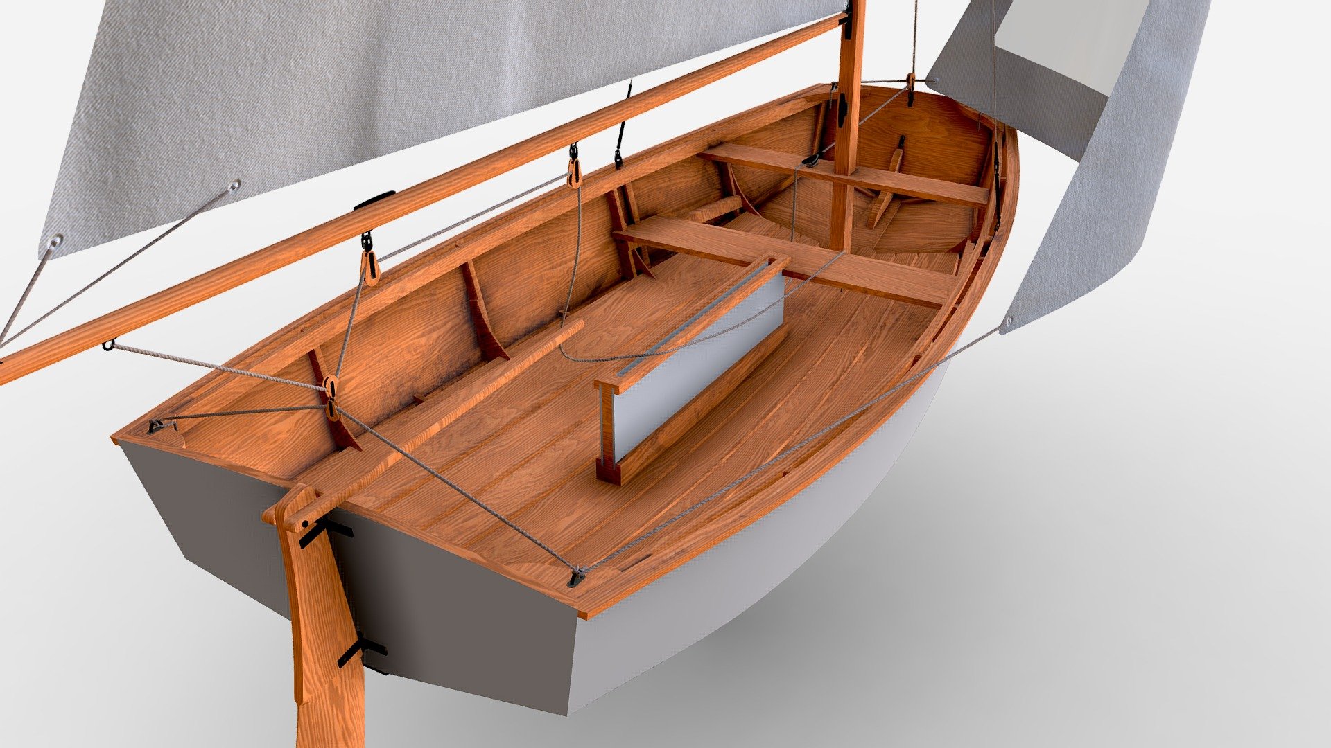 The Pram is a durable, self-bailing dinghy that is a perfect training boat for beginner sailors.
Model of a small sailing boat.
Each sail can be removed
Model formats:
.max (3ds Max 2016 VRay)
.blender
.fbx (Multi Format)
.obj (Multi Format)
*.ma (Maya 2018)
Fits well for close up renders - Pram Sailboat - Buy Royalty Free 3D model by IgYerm (@IgorYerm) 3d model