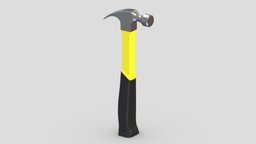 Fiberglass Hammer kit, saw, tape, hammer, set, screw, complete, tools, generic, new, big, collection, wrench, vr, ar, pliers, realistic, tool, old, machine, screwdriver, toolbox, stanley, vise, gardening, dewalt, asset, game, 3d, low, poly, axe, hand