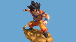 Goku Flying Nimbus figure, tokyo, dragonball, goku, dragonballz, 3dprint, cartoon, 3d, model, scan, 3dscan, decoration, anime