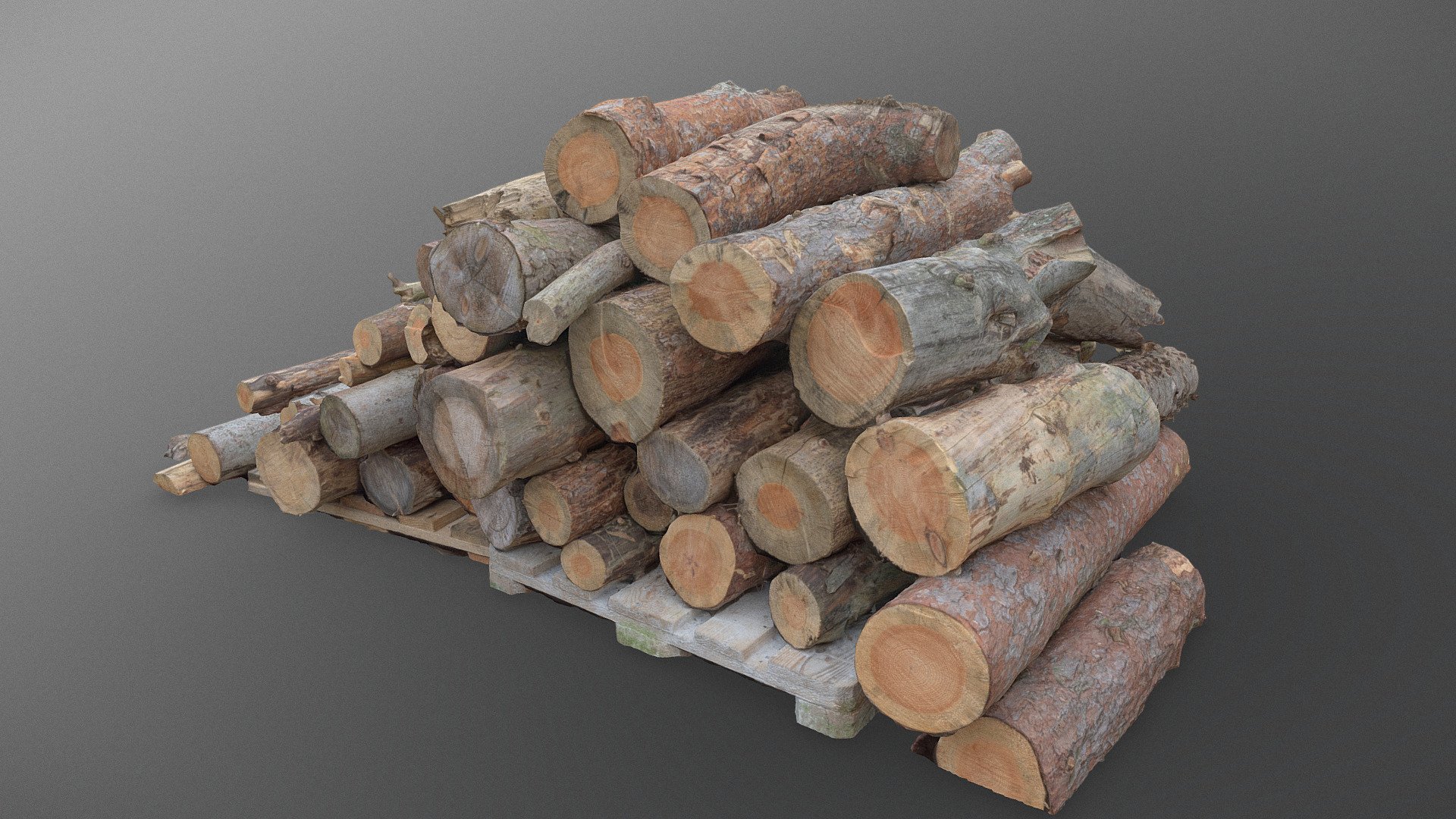 Cut sawed pine tree logs wood lumber stack pile heap stacked on transport pallet heap pile timber firewood

photogrammetry scan, 4x8K texture + HD normals - Stacked pine firewood - Buy Royalty Free 3D model by matousekfoto 3d model