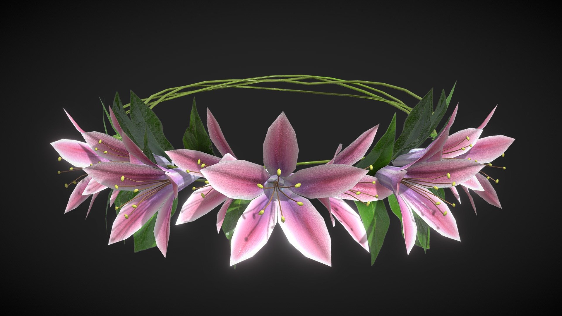 flowers wreath / Pink Lilies Flower Crown - low poly

Triangles: 4.4k
Vertices: 2.8k

4096x4096 PNG texture - Pink Lilies Flower Crown - low poly - Buy Royalty Free 3D model by Karolina Renkiewicz (@KarolinaRenkiewicz) 3d model